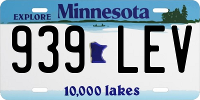MN license plate 939LEV