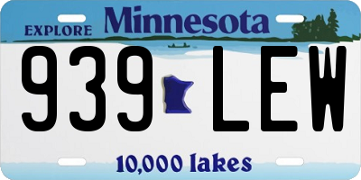 MN license plate 939LEW