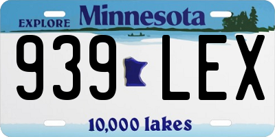 MN license plate 939LEX