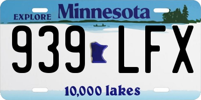 MN license plate 939LFX