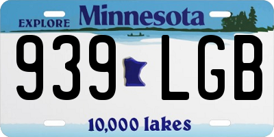 MN license plate 939LGB