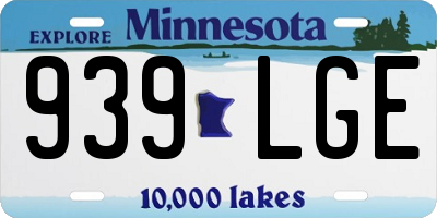 MN license plate 939LGE