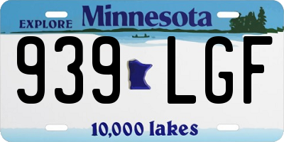 MN license plate 939LGF