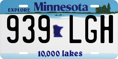 MN license plate 939LGH