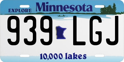MN license plate 939LGJ