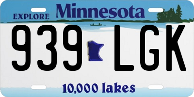 MN license plate 939LGK