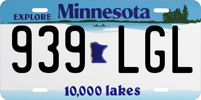 MN license plate 939LGL