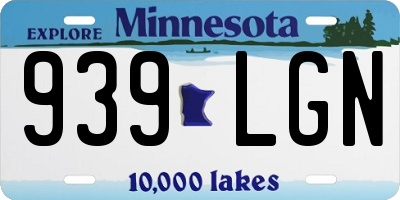 MN license plate 939LGN