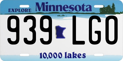 MN license plate 939LGO