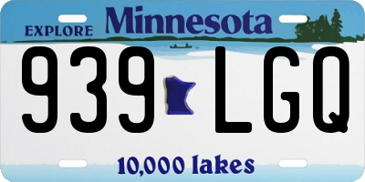 MN license plate 939LGQ
