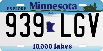 MN license plate 939LGV