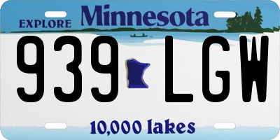 MN license plate 939LGW