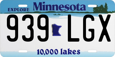 MN license plate 939LGX