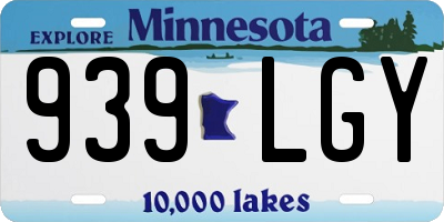 MN license plate 939LGY