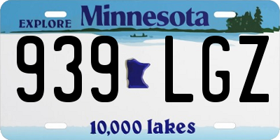 MN license plate 939LGZ