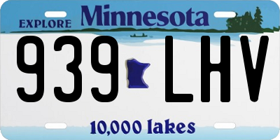 MN license plate 939LHV