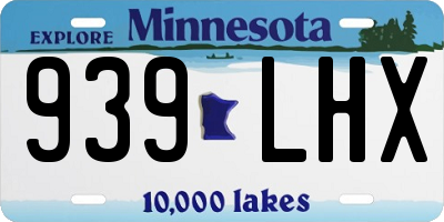 MN license plate 939LHX