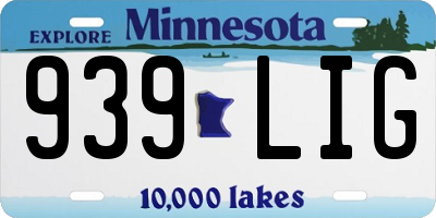MN license plate 939LIG