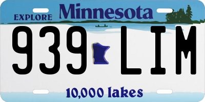 MN license plate 939LIM