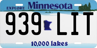 MN license plate 939LIT