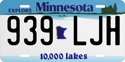 MN license plate 939LJH