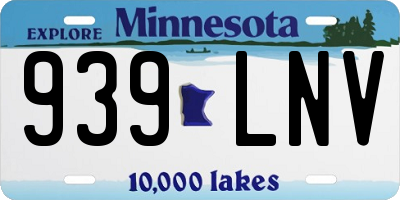 MN license plate 939LNV