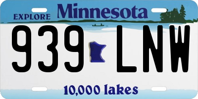 MN license plate 939LNW