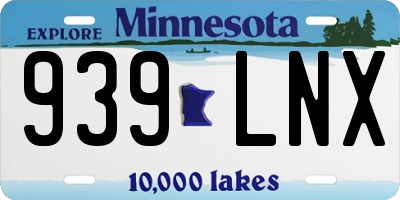 MN license plate 939LNX