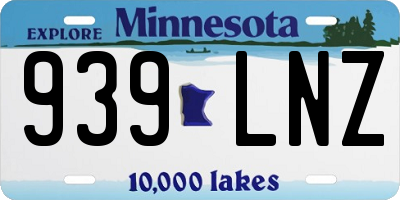 MN license plate 939LNZ