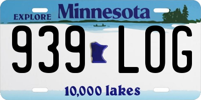 MN license plate 939LOG