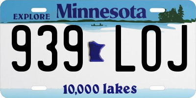 MN license plate 939LOJ