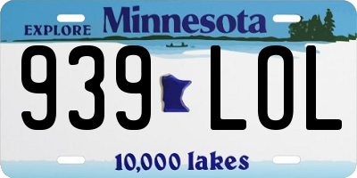 MN license plate 939LOL