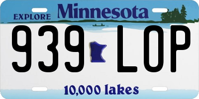 MN license plate 939LOP