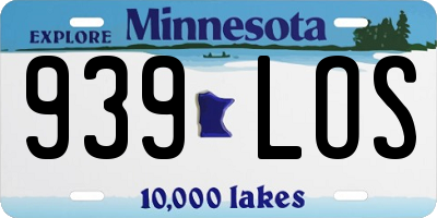 MN license plate 939LOS