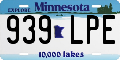 MN license plate 939LPE