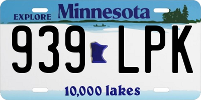 MN license plate 939LPK