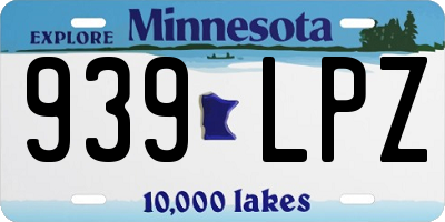 MN license plate 939LPZ