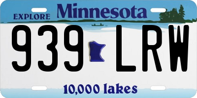 MN license plate 939LRW
