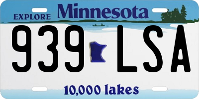 MN license plate 939LSA