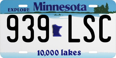 MN license plate 939LSC