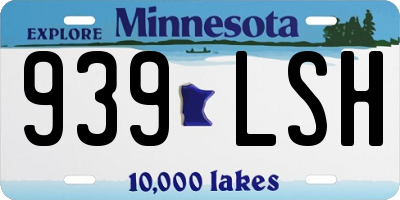 MN license plate 939LSH