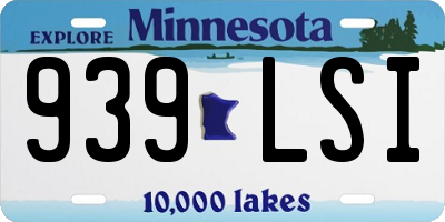 MN license plate 939LSI