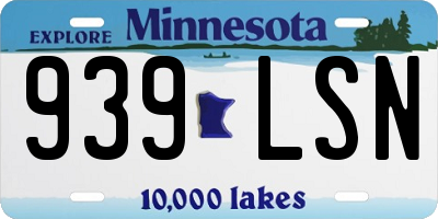 MN license plate 939LSN