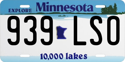 MN license plate 939LSO