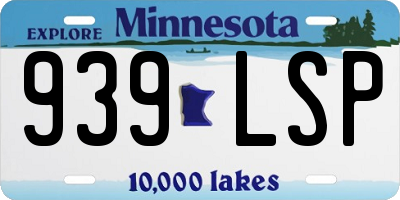 MN license plate 939LSP