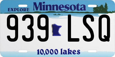 MN license plate 939LSQ