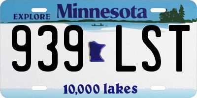 MN license plate 939LST