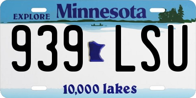 MN license plate 939LSU