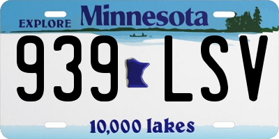 MN license plate 939LSV