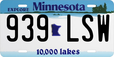 MN license plate 939LSW